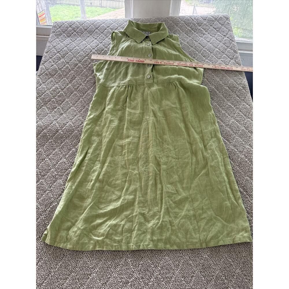 Real Comfort Womans Linen dress Sleeveless Pullover 8 Sage Green